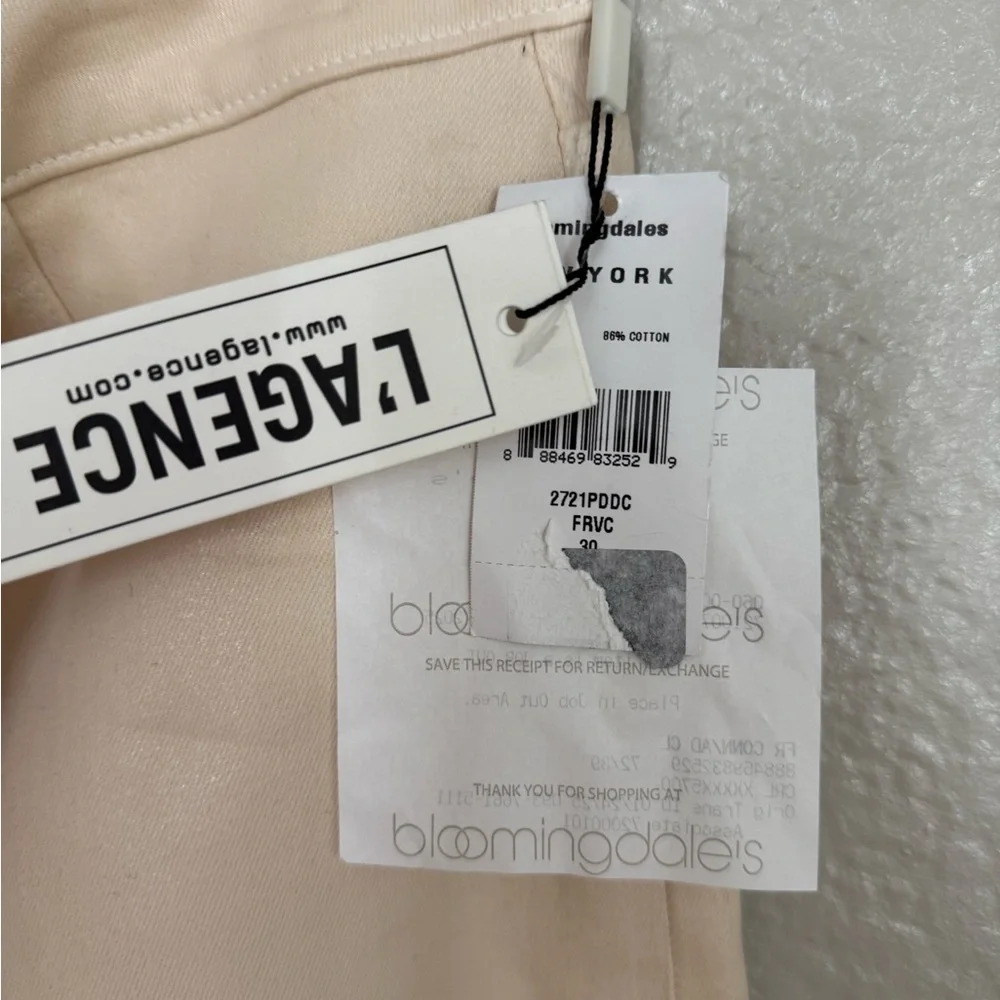 L'Agence Wanda Coated High Rise Crop Wide Leg Jeans in French Vanilla